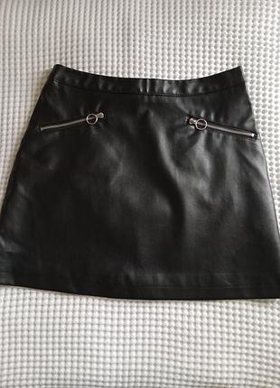 Спідниця міні зі штучної шкіри розмір 40