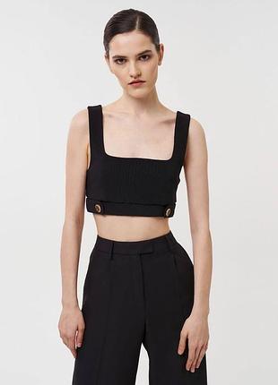 Щільний кроп топ із квадратним вирізом zara