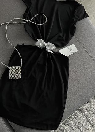 Очень крутое платье zara с аксессуаром 🖤6 фото