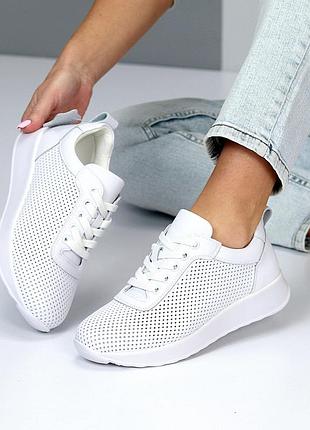 Кожаные кроссовки с перфорацией 🍒 21358