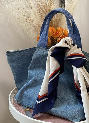 Джинсова сумка tote bag