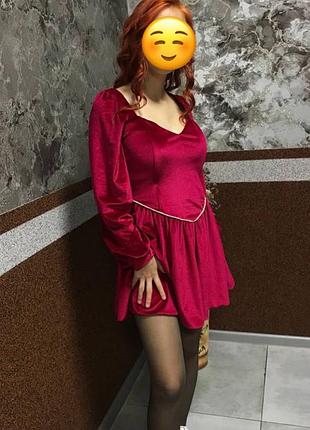 Сукня корсетна велюрова