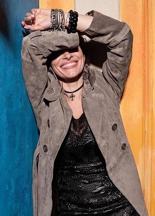 Promod тренч натуральна замша