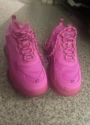 Женские кроссовки balenciaga triple s clear баленсиага трип для женщин кожаные брендовые кеды люкс кроссы 37