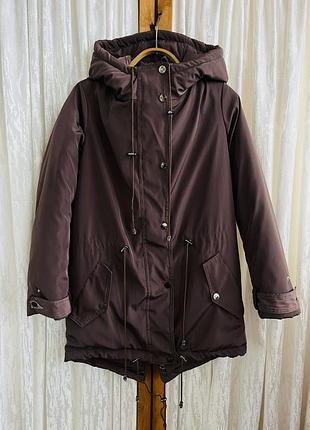 Парка куртка шоколадна коричнева