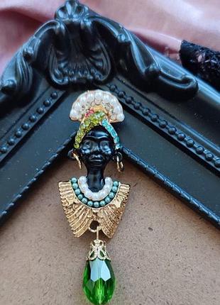 Стильная брошь в стиле blackamoor с камнями 💎