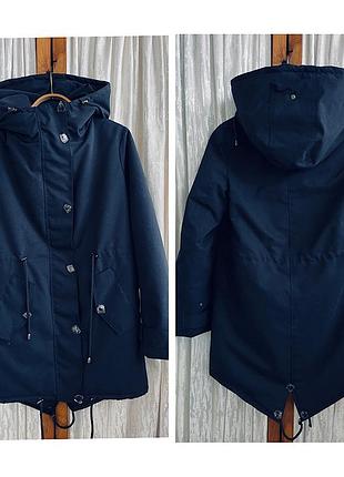 Парка куртка темно синя