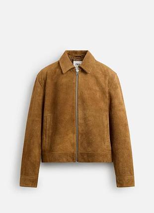Кожаная мужская замшевая куртка zara