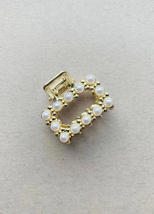 Маленький металлический крабик со стразами