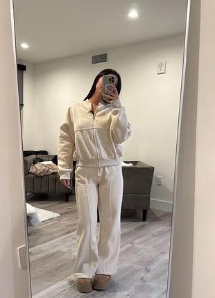 Костюм zara костюм спортивный бежевый палаццо костюм клеш костюм весна осень лето