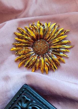 Дивовижна брошка квітка соняшник 🌻