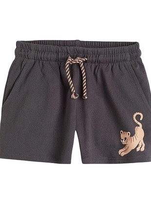 Шорти дитячі h&m коричневі двунитка, 128 см, 7-8 років, на шнурівці