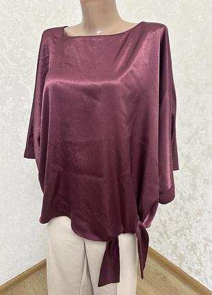 Шикарна атласна  сатинова блуза рукав кімоно