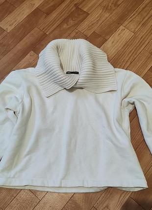 Худі оверсайз укорочене тепле на флісі з в'язаним коміром zara