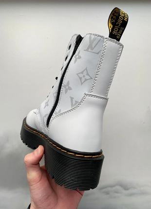 Ботинки dr. martens jadon x louis vuitton white fur черевики зимние с мехом6 фото