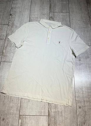 Мужское белое поло allsaints
