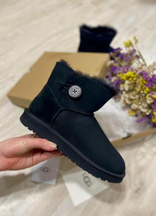 Ugg mini bailey button black 🆕 шикарные женские угги 🆕 купить наложенный платёж1 фото