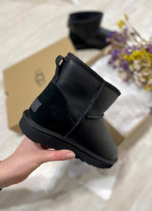 Ugg classic mini black leather🆕 шикарные женские угги 🆕 купить наложенный платёж2 фото