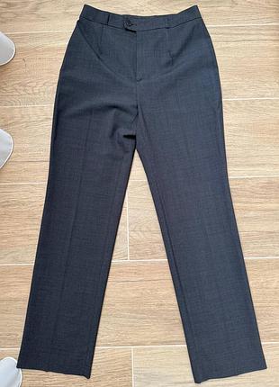 Сірі шерстяні прямі класичні штани