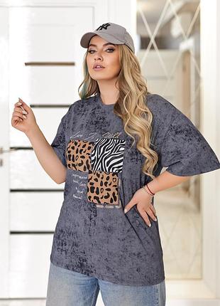 🔥стильная футболка тай-дай с принтом