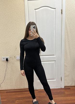 Комбез из плотной ткани, длинный рукав