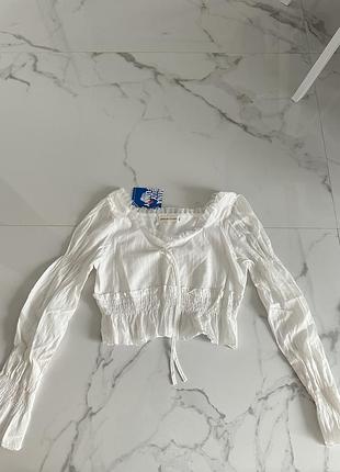 Белая блуза топ