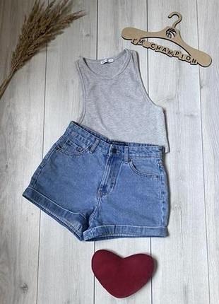 Широкие джинсовые шорты bershka из плотного денима