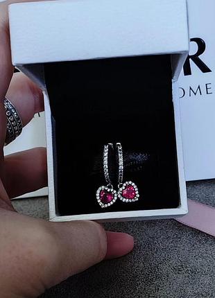 Сережки хупи pandora кульчики пандора