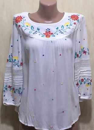 Натуральна блуза вишиванка m&co , р.42