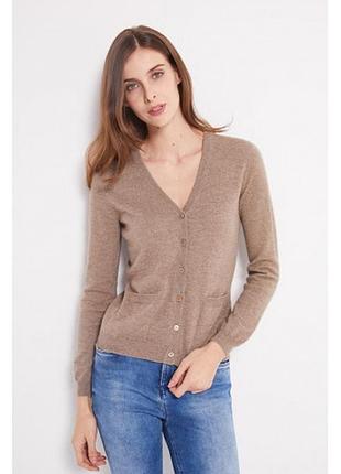 Женская кофточка кофейного цвета коричневая кардиган she базовая по фигуре