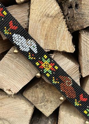 Гердан с барашками и шелестами | украшение из бисера