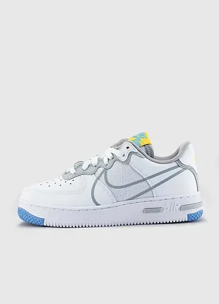 Женские кроссовки nike air force 1 low react su white light smoke grey