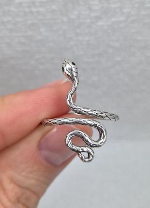Серебряная кольца змея, тотем молния, кольца серебро 925
