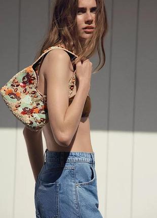 Сумка мішок з бісером zara new