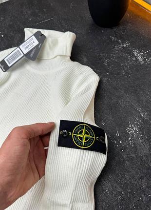 Гольф stone island межсезонный белый