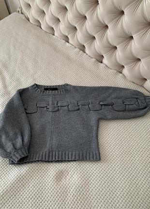 Сіра кофта светр свитер серый zara