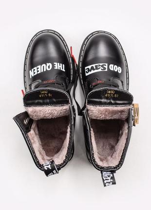 Ботинки зимние с мкхом dr.martens good save the queen черевики9 фото