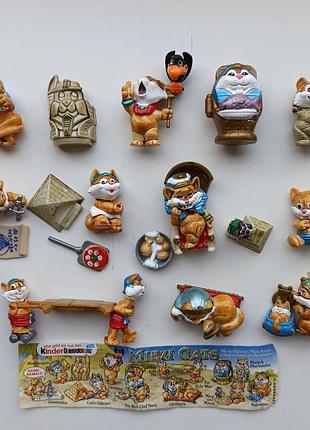 Коллекция фигурок киндер коты фараоны, 1998, египетские коты