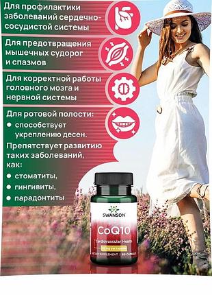 Swanson коензим q10 30 мг 60 капсул натуральний коензим антиоксидант серцево судинної сист swv-02347