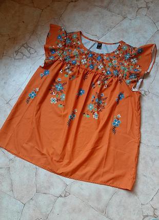 Яркая блуза с имитацией вышивки emery rose(shein)