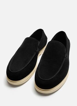 Чоловічі шкіряні лофери туфлі zara