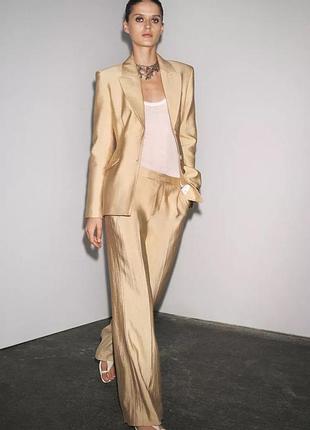 Блейзер жіночий золотистий zara new