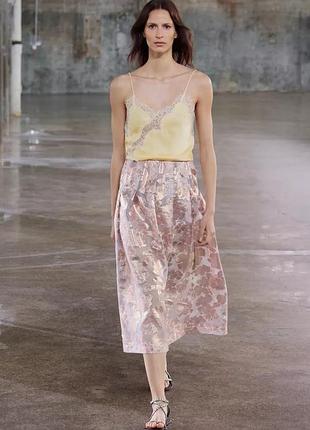 Довга лімітована рожева спідниця zara new