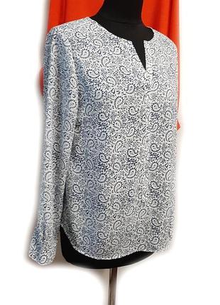 Голубая блуза женская легкая длинный рукав р 36-40