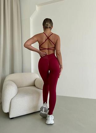 Бордовый ап фитнес костюм