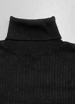 S натуральна водолазка без рукава чорний гольф еластична облягаюча з горловиною