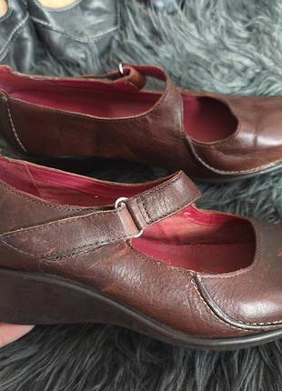 Clarks air, 896 39p. оригинал кожаные удобные туфли на танкетке на широкую ногу