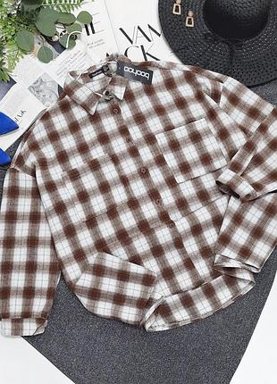 Модная женская рубашка в клетку оверсайз кроя boohoo