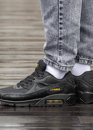 Кросы кросовки кроссовки кроси кросівки nike air max 90 black yellow кроссовкі найк еір макс 90
