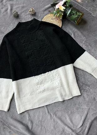 Джемпер кофта чорно біла